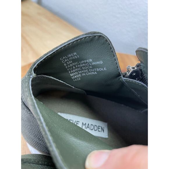 Steve Madden Shoes Womens 8.5M Caliber Black Upper White Sole Flat Camo Two Tone - Picture 9 of 11